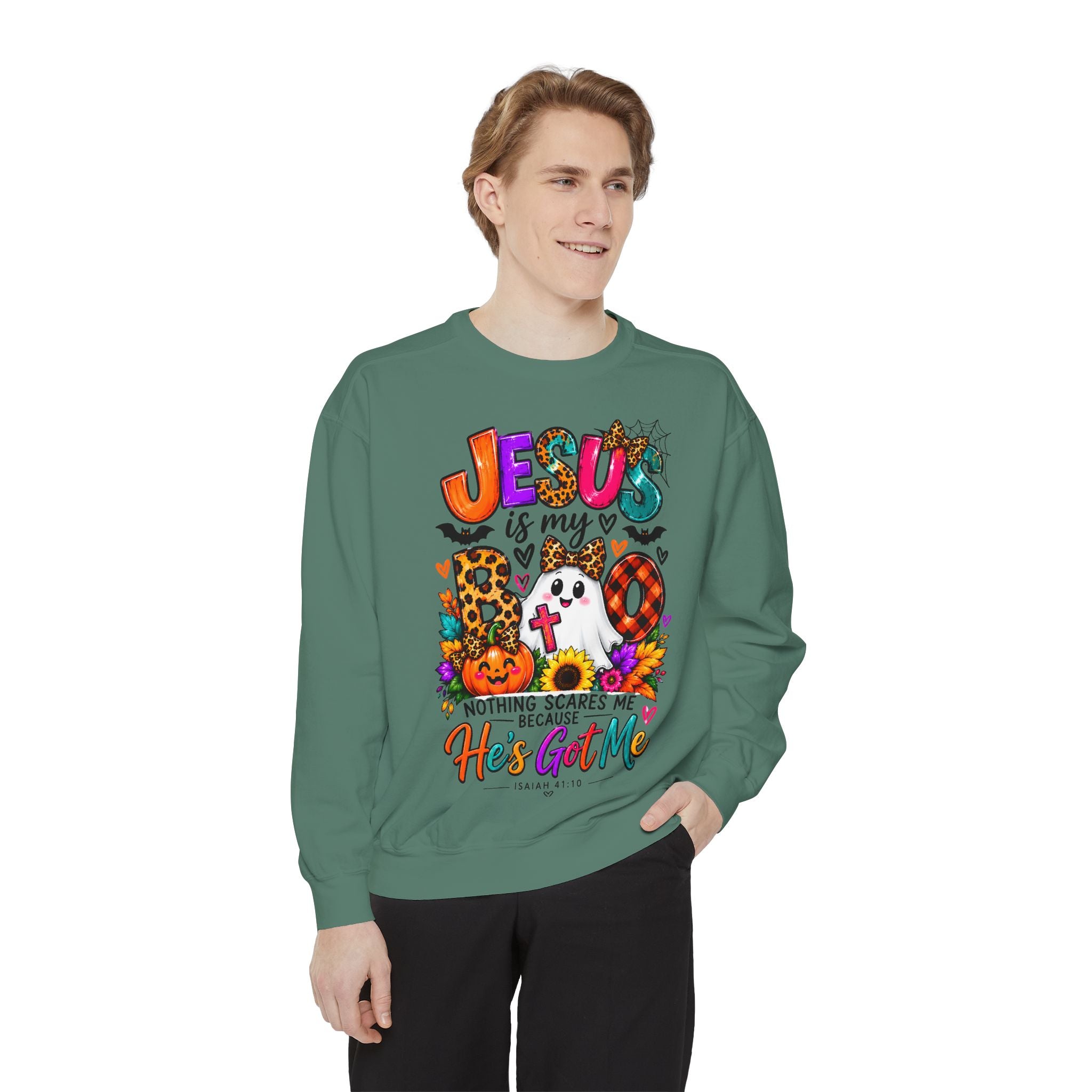 Christian Faith Halloween Garment-Dyed Sweatshirt