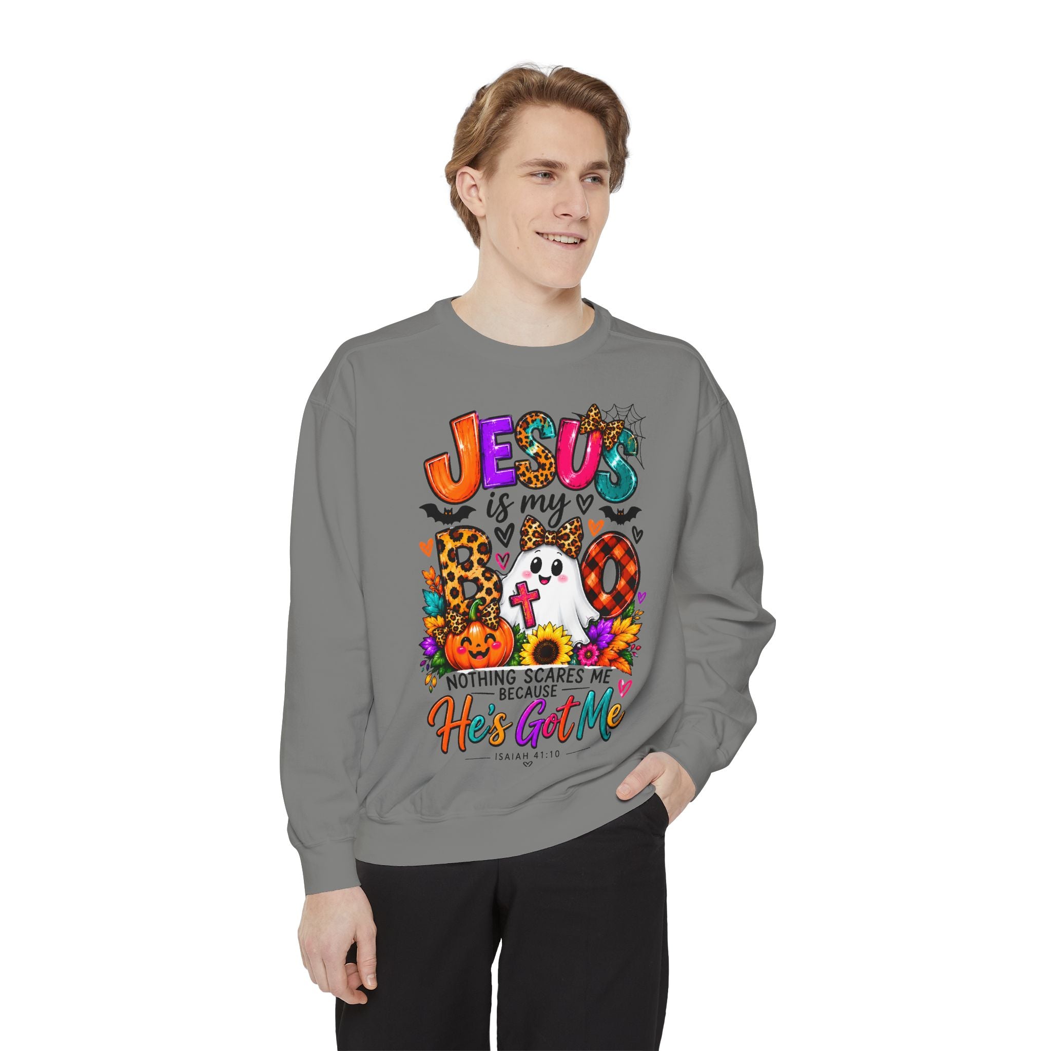 Christian Faith Halloween Garment-Dyed Sweatshirt