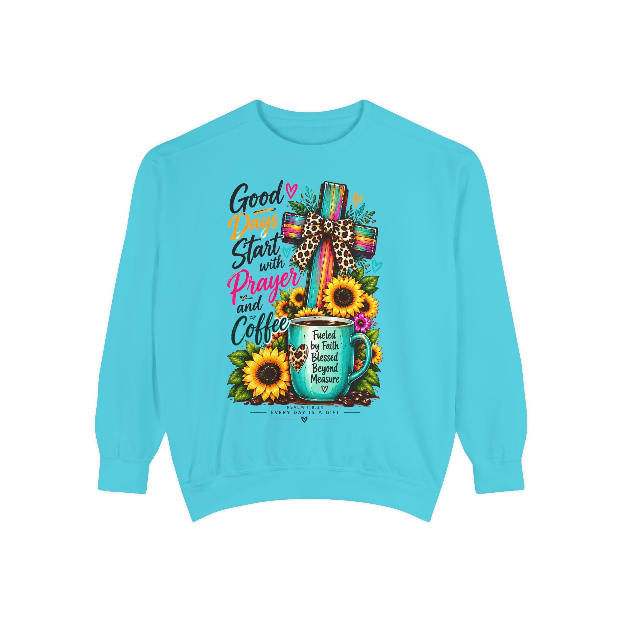 Christian Faith brightens Garment-Dyed Sweatshirt