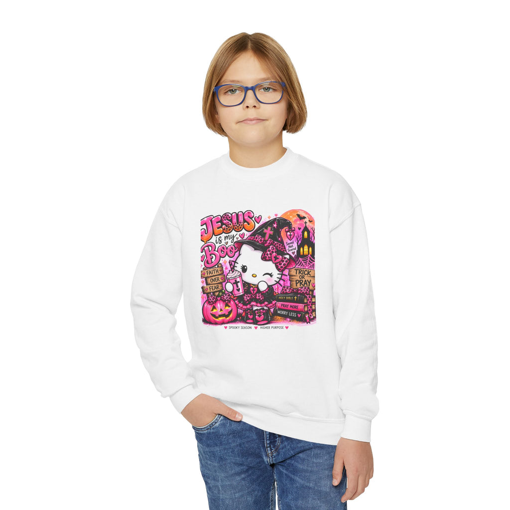 Youth hello kitty Christian Faith Crewneck Sweatshirt