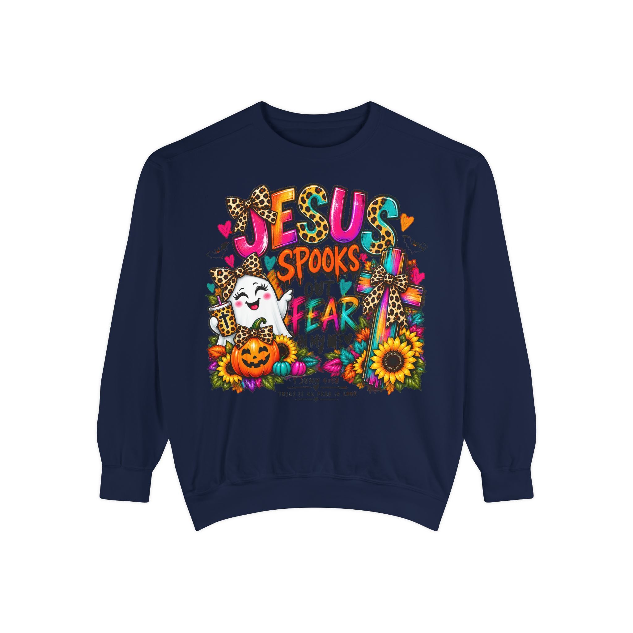 Christian Faith Halloween Garment-Dyed Sweatshirt