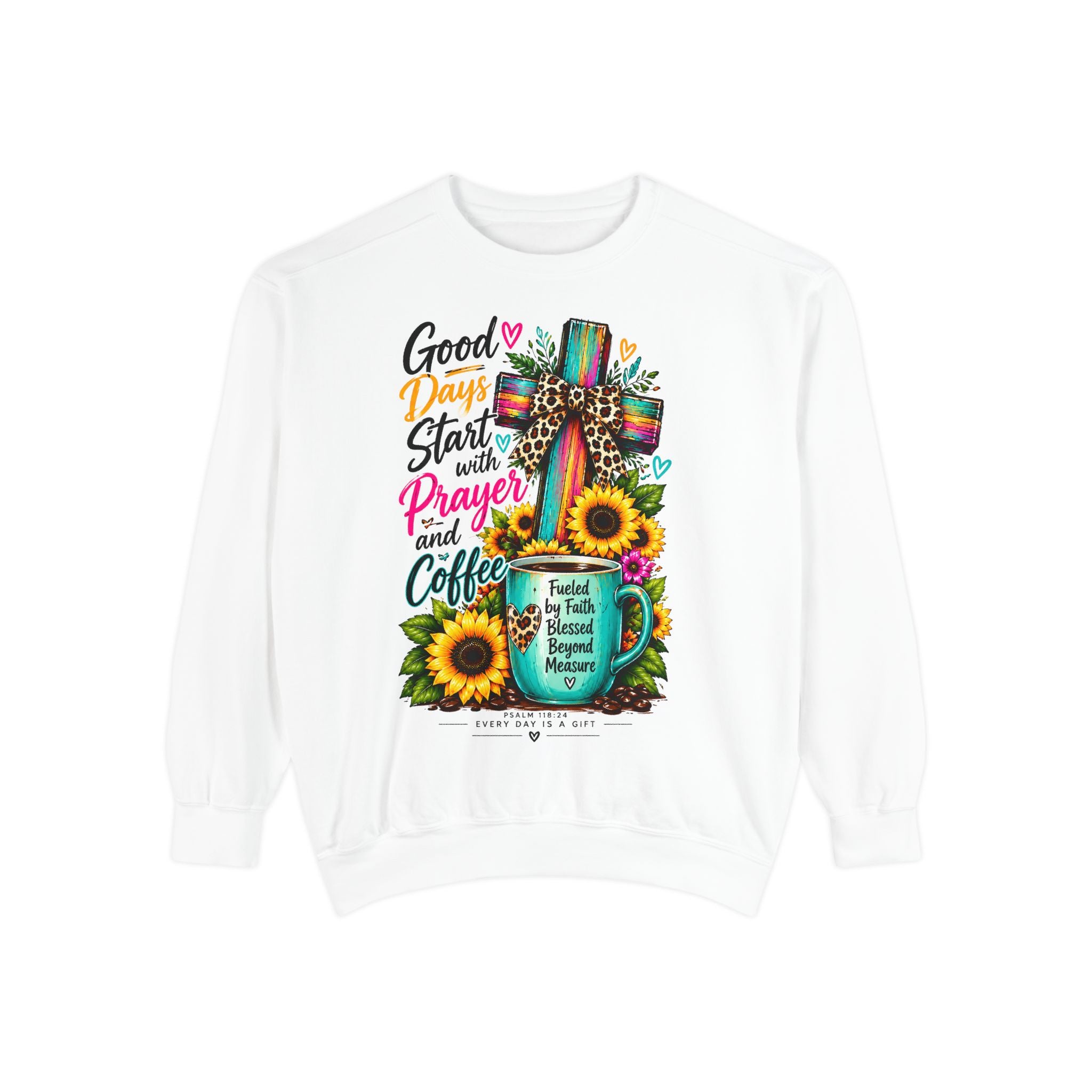 Christian Faith brightens Garment-Dyed Sweatshirt