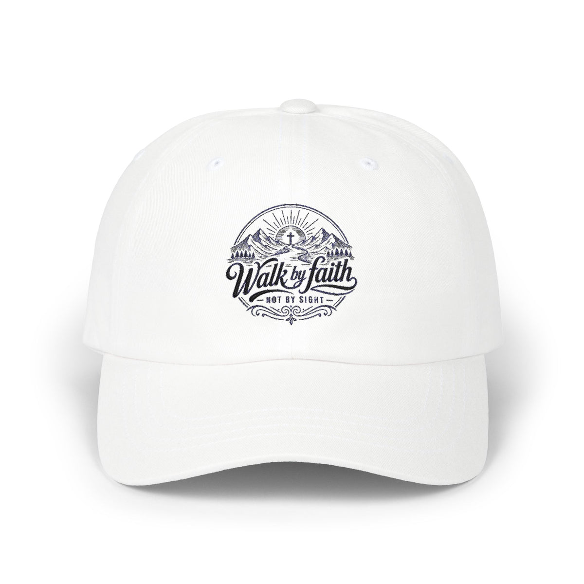 Dad Cap — "Walk by Faith Not by Sight" Embroidered Faith Baseball Hat