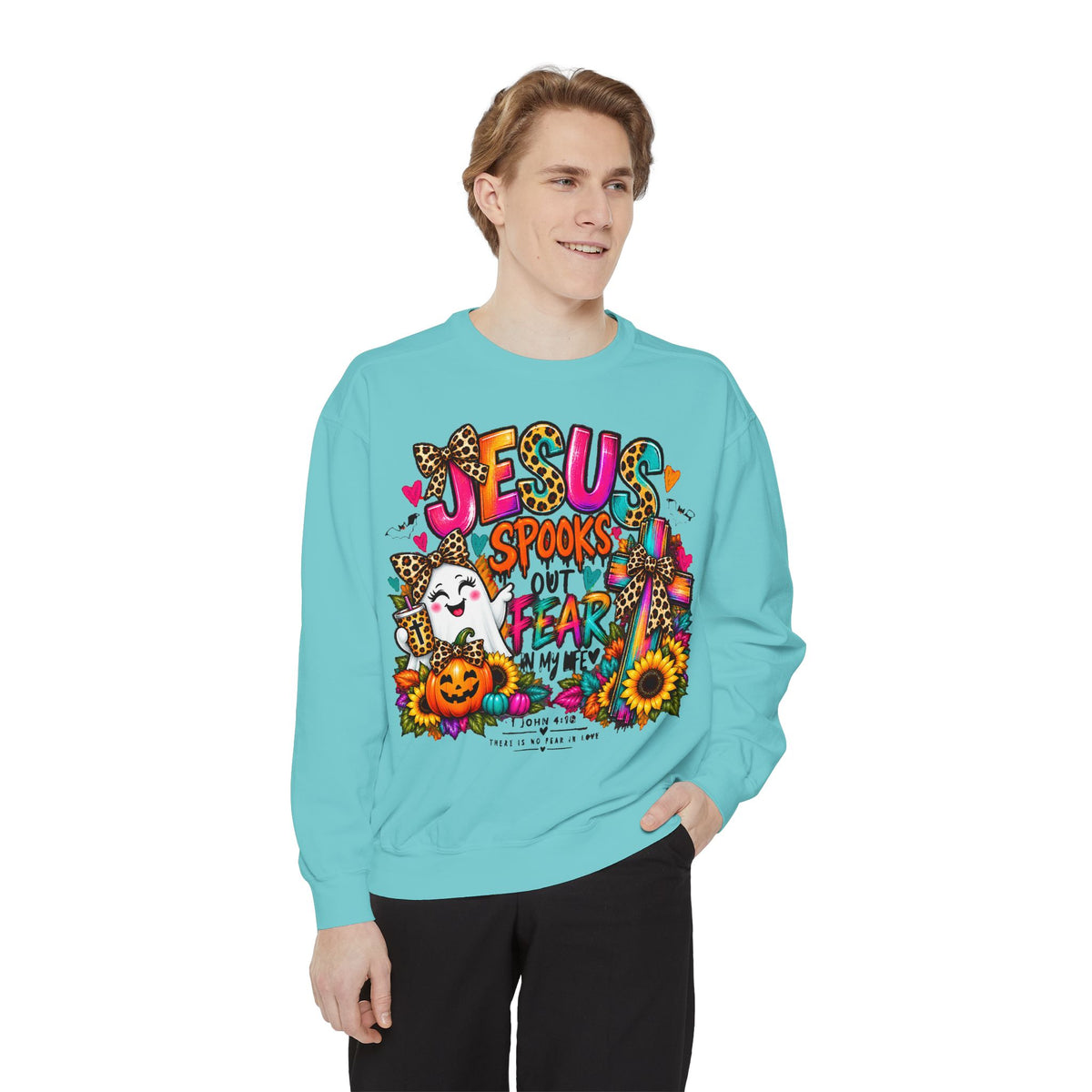 Christian Faith Halloween Garment-Dyed Sweatshirt