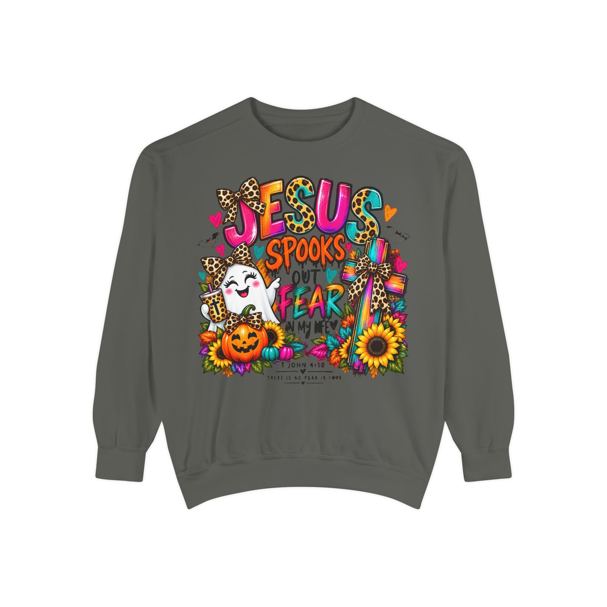 Christian Faith Halloween Garment-Dyed Sweatshirt