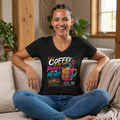 Prayer & Coffee V-Neck Tee — "In My Hand: Prayer, Heart, Faith" Inspirational Women's Shirt