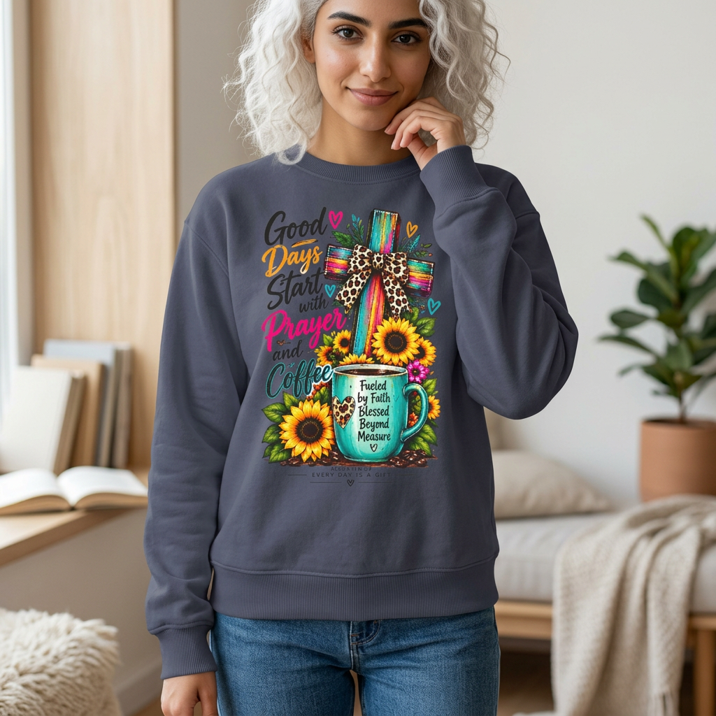 Christian Faith brightens Garment-Dyed Sweatshirt