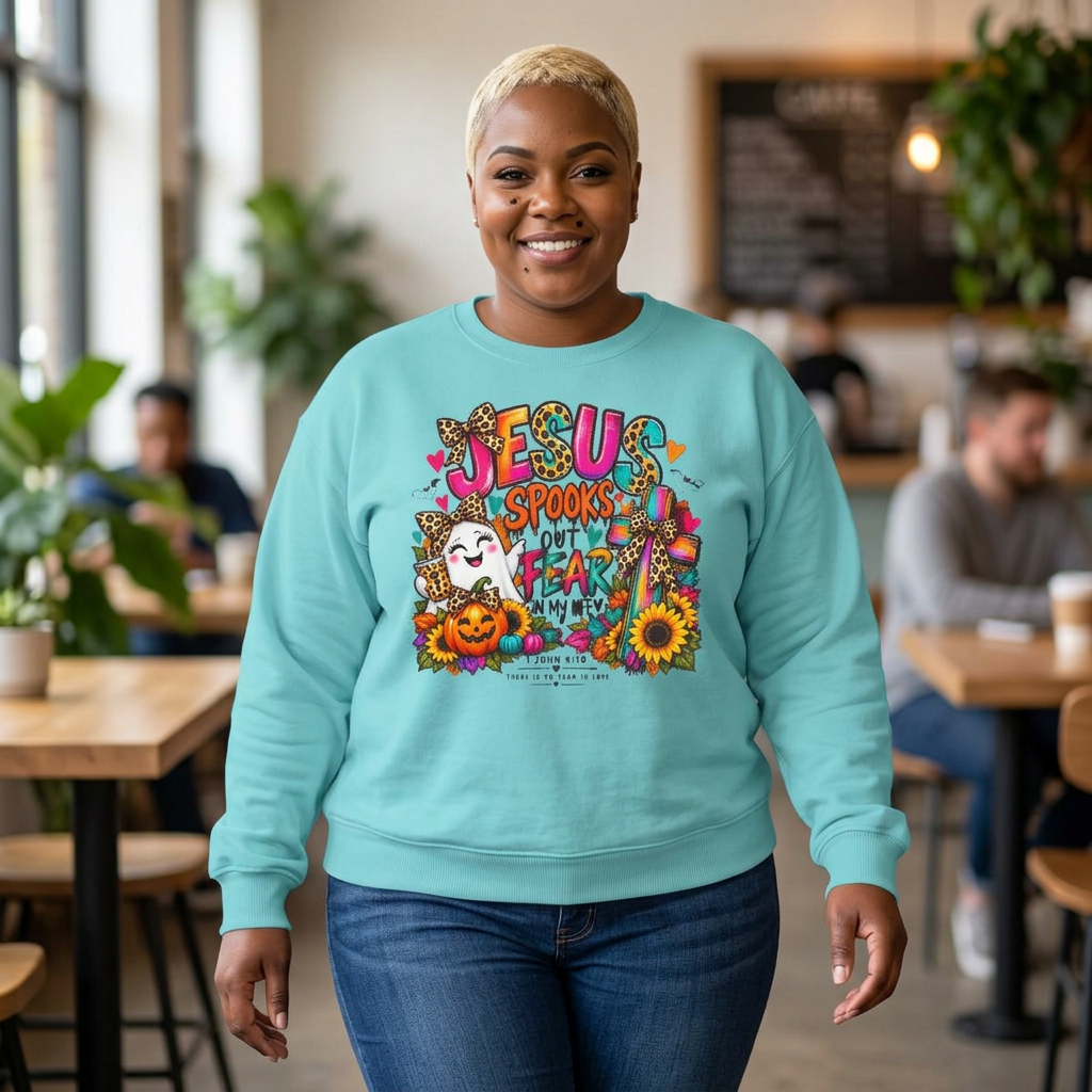 Christian Faith Halloween Garment-Dyed Sweatshirt