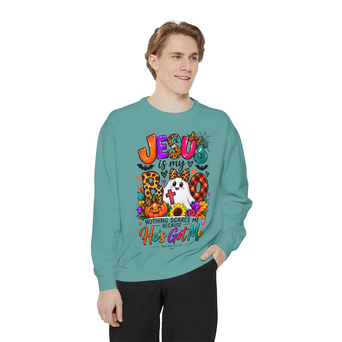 Christian Faith Halloween Garment-Dyed Sweatshirt