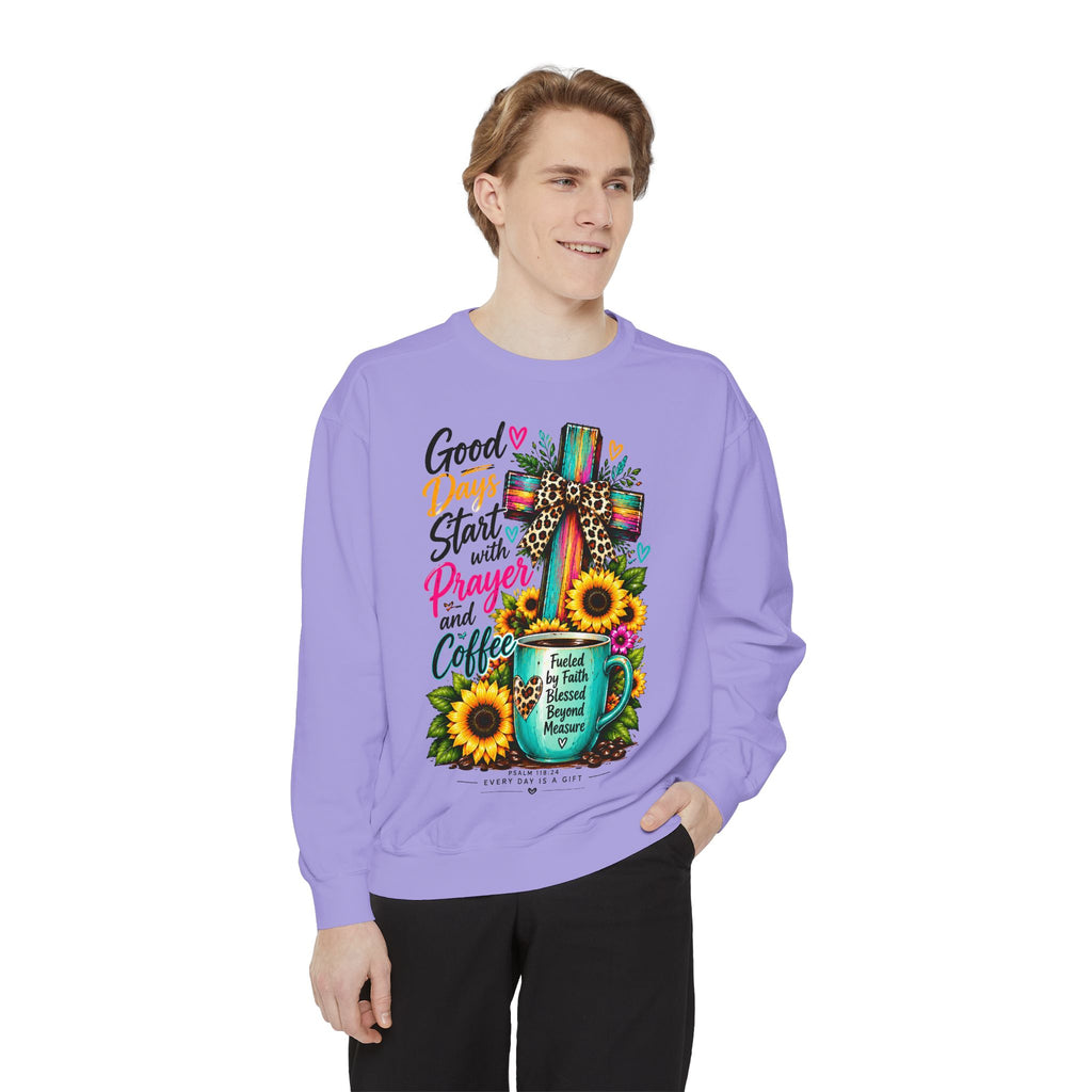Christian Faith brightens Garment-Dyed Sweatshirt