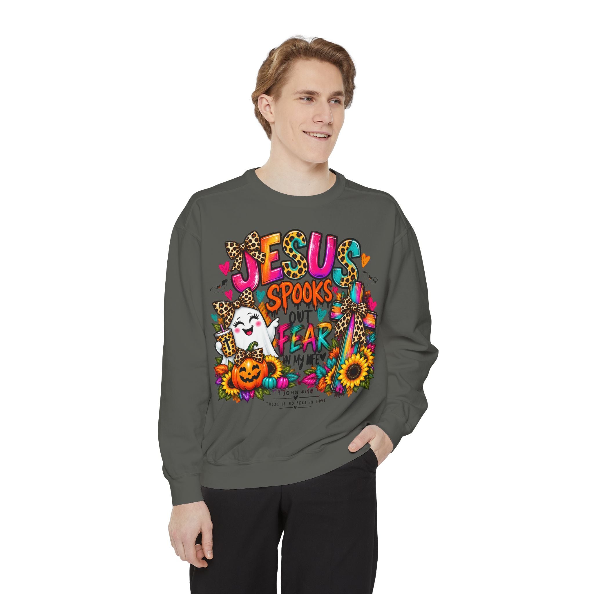 Christian Faith Halloween Garment-Dyed Sweatshirt