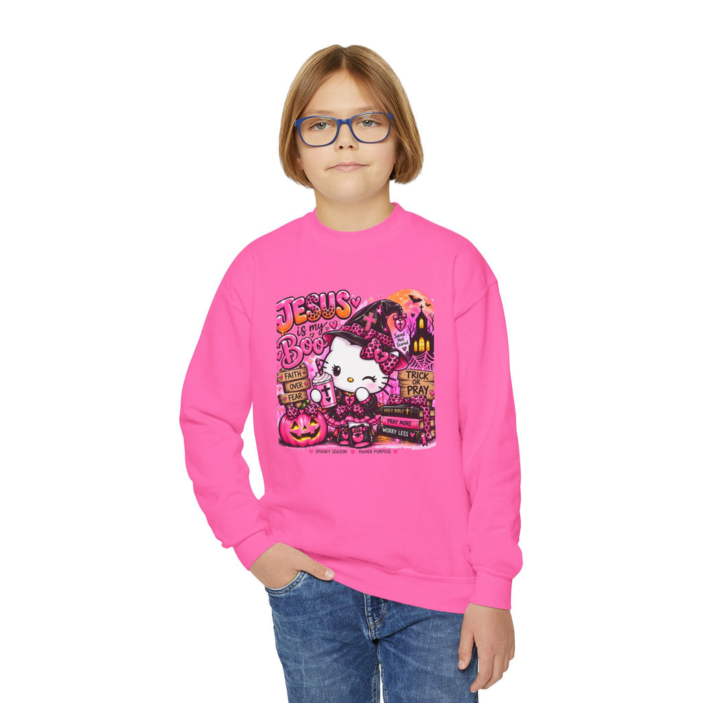 Youth hello kitty Christian Faith Crewneck Sweatshirt