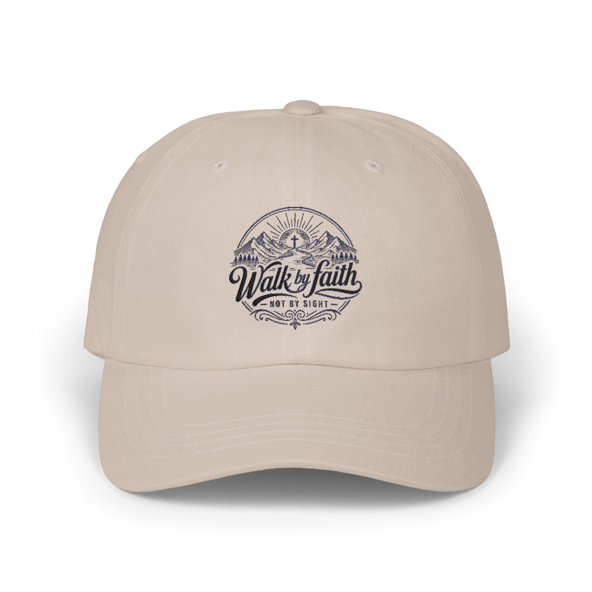 Dad Cap — "Walk by Faith Not by Sight" Embroidered Faith Baseball Hat