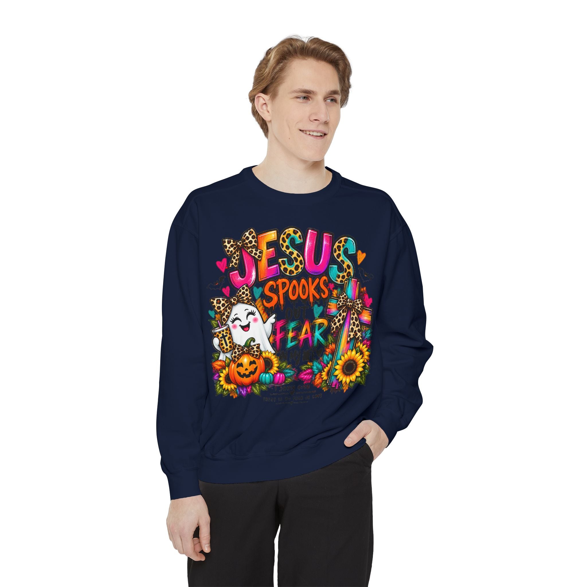 Christian Faith Halloween Garment-Dyed Sweatshirt